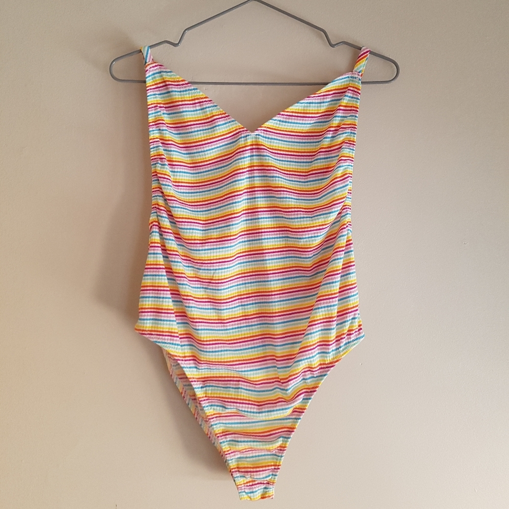 Multi Coloured Striped Bodysuit